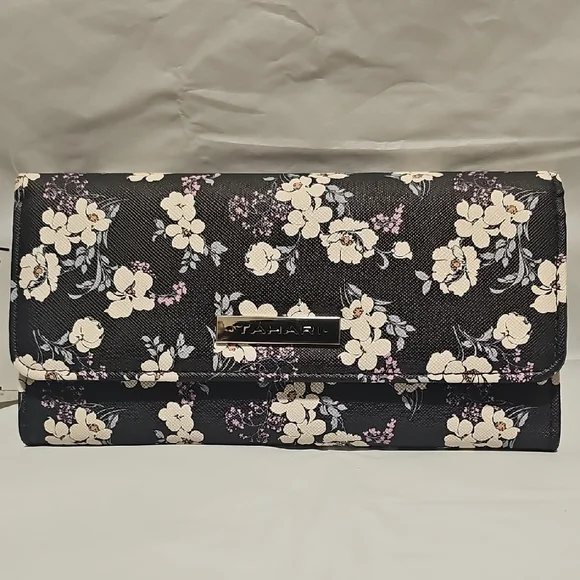 Tahari Black Floral Wallet - Picture 2 of 5